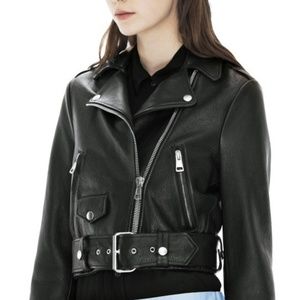 ACNE STUDIOS MAPE PETITE CROPPED LEATHER JACKET